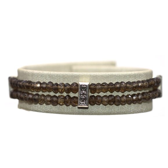 Anatoli Double Strand Smoky Quartz Bead Bracelet in Sterling - Picture 2 of 12